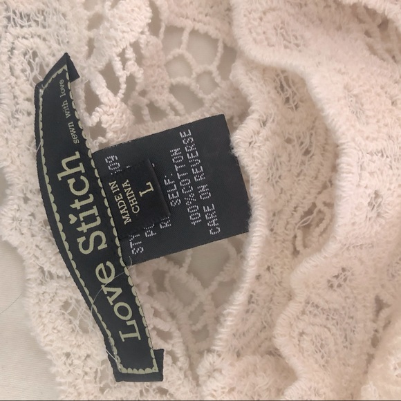 SOLD NWOT Love Stitch Knit Crochet Top L - Picture 6 of 6